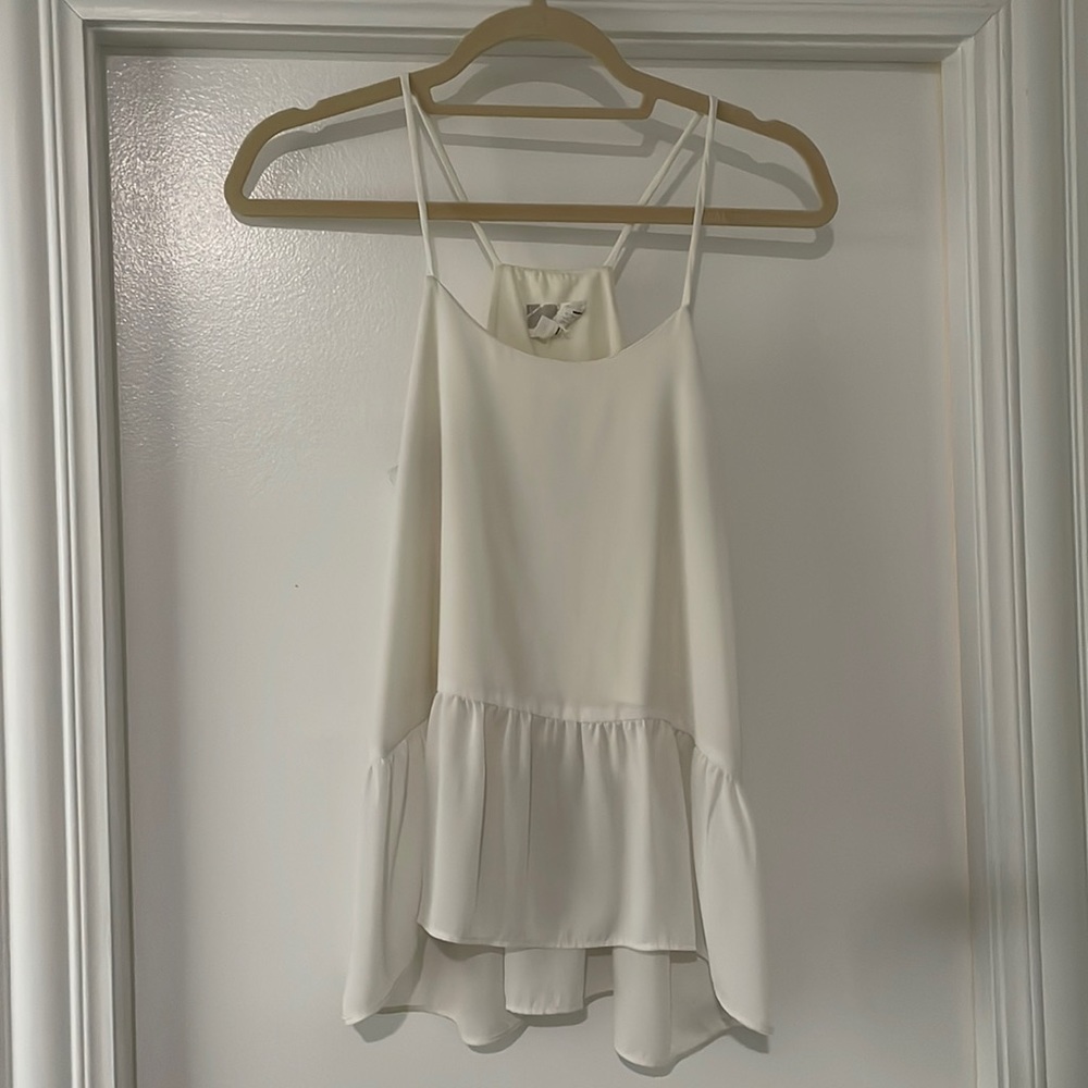 DRA white peplum tank
